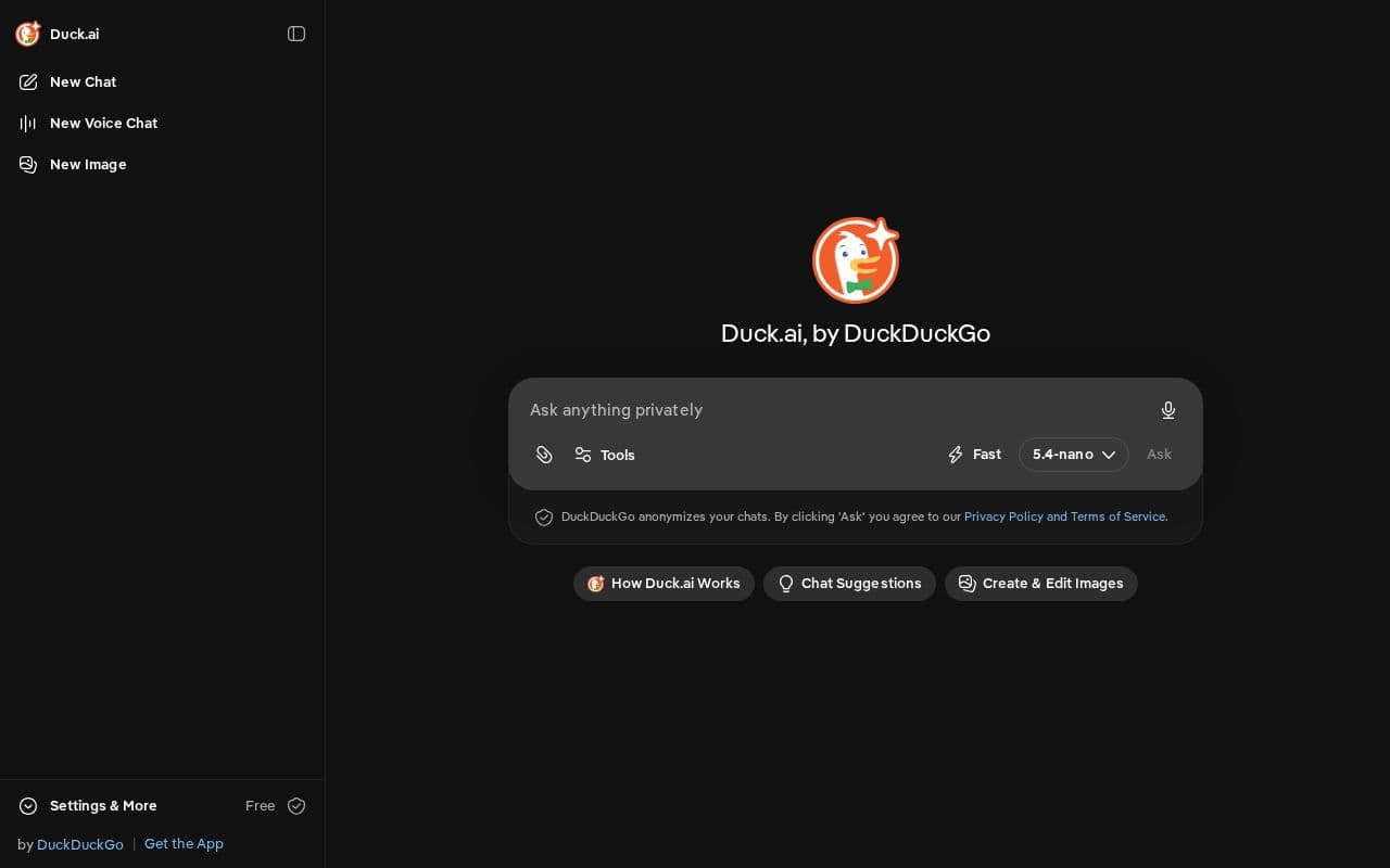 Duck.ai screenshot