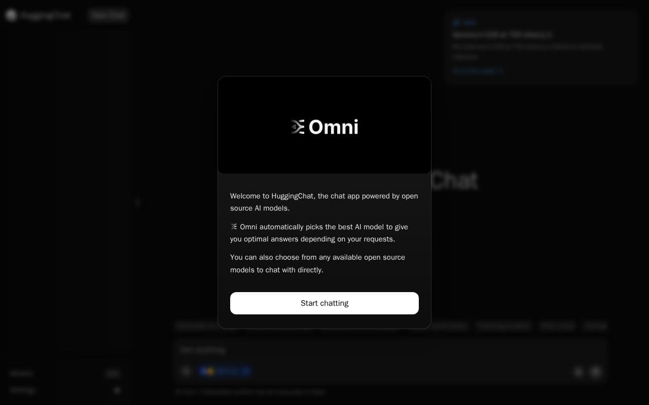 HuggingChat screenshot