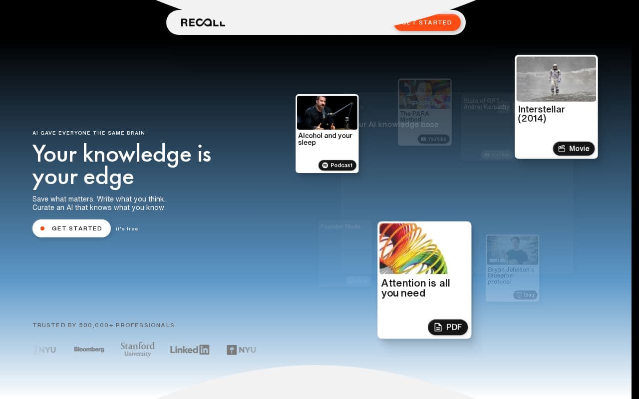Recall screenshot