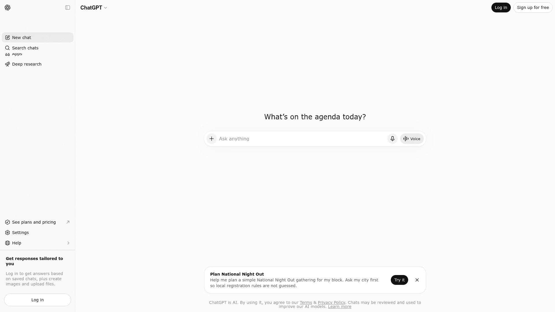 ChatGPT screenshot